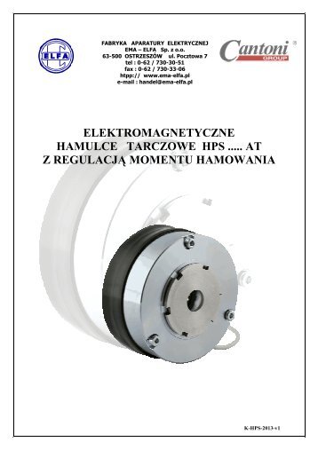 elektromagnetyczne hamulce tarczowe hps ..... at z ... - Cantoni Group