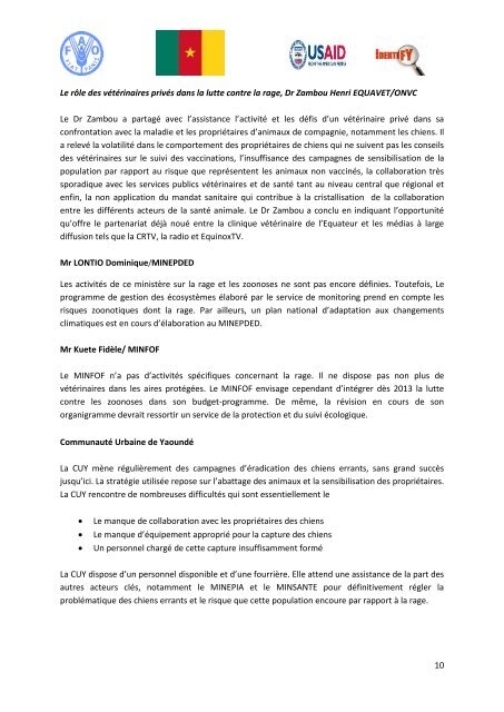 Rapport de l'Atelier - fao ectad bamako