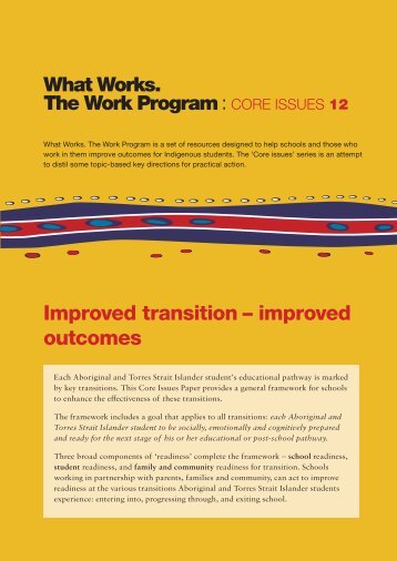 Improved transition â improved outcomes - What Works