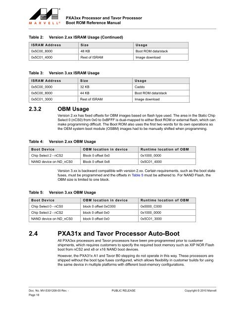 PXA3xx Boot ROM Reference Manual - Marvell