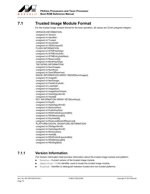 PXA3xx Boot ROM Reference Manual - Marvell