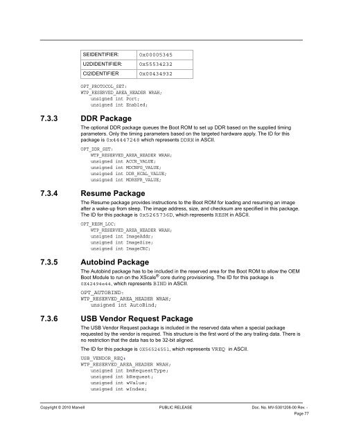 PXA3xx Boot ROM Reference Manual - Marvell