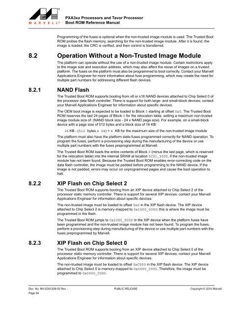 PXA3xx Boot ROM Reference Manual - Marvell