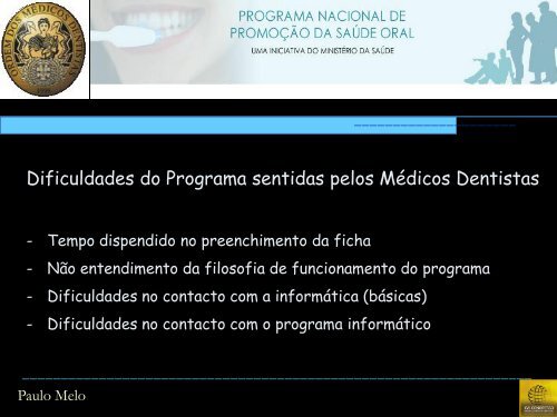 "Cheque-dentista" - Realidade e perspectivas futuras - Ordem dos ...