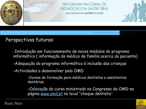 "Cheque-dentista" - Realidade e perspectivas futuras - Ordem dos ...