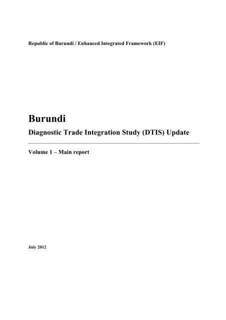 (DTIS) Update, Volume 1 â Main report - Enhanced Integrated ...