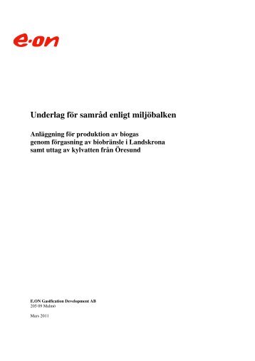 Underlag fÃ¶r samrÃ¥d enligt miljÃ¶balken - E-on