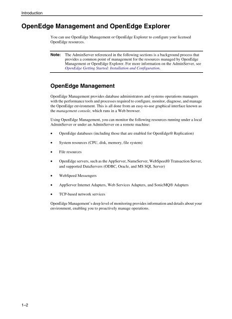 OpenEdge Management and OpenEdge Explorer: Configuration