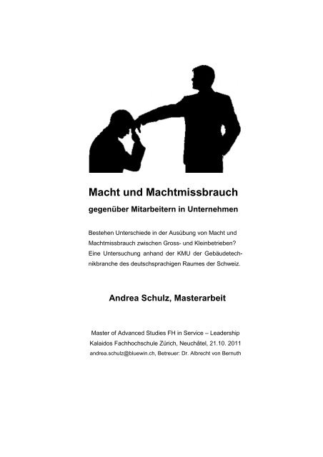 Masterarbeit Andrea Schulz Macht und Machtmissbrauch - Batisec