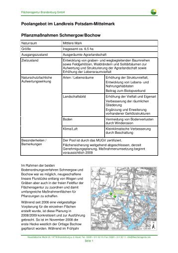 Pflanzmaßnahmen Schmergow/Bochow - Flächenagentur ...