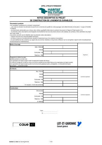 Fiche descriptive - Lot-et-Garonne