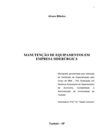 manutenção de equipamentos em empresa siderúrgica - Ppga.com.br