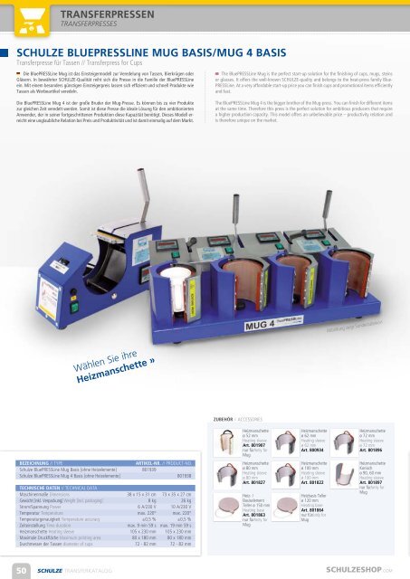 Transfer und Pressen - Schulzeshop.com