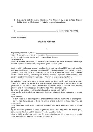 vzorec najemne pogodbe