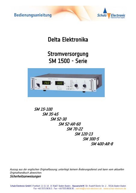 SM1500_B_D.pdf - Schulz Electronic GmbH