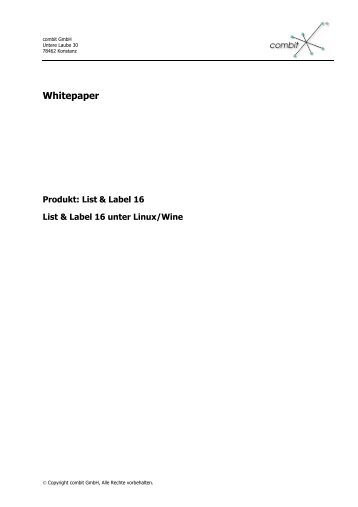 List & Label 16 unter Linux/Wine - combit GmbH