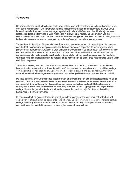 Nota leefbaarheid gemeente Halderberge