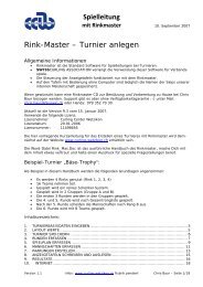 Rinkmaster CCW-Handbuch V1.1 - Curling Club Wetzikon