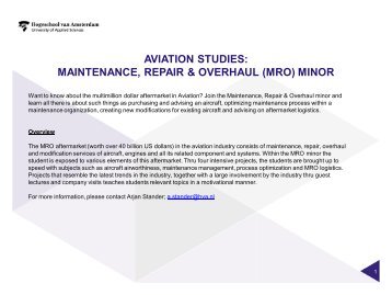 maintenance, repair & overhaul (mro) minor