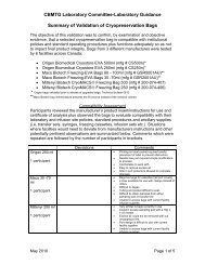 Validation of Cryopreservation Bags - CBMTG