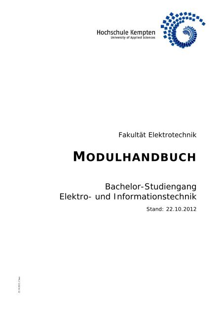 MODULHANDBUCH - Hochschule Kempten