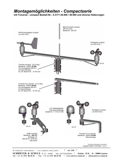 Windgeschwindigkeits- und Windrichtungsmesser - SCHRIEVER ...