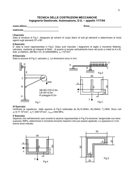 tecnica delle costruzioni meccaniche - Ingegneria Meccanica ...