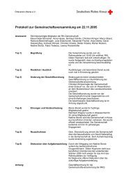 Protokoll zur Gemeinschaftsversammlung am 22.11.2005