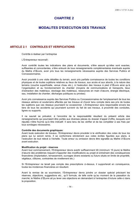 sommaire cahier des clauses techniques ... - Gometz La Ville