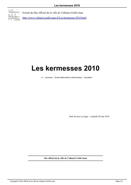 Les kermesses 2010 - Vallauris Golfe-Juan