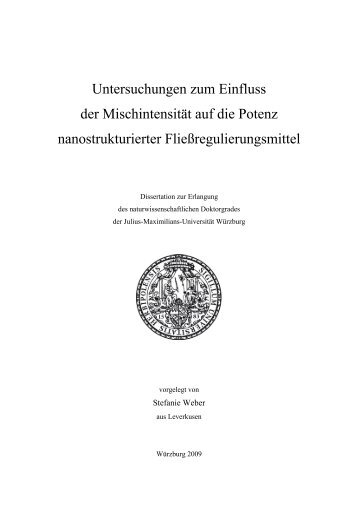 Untersuchungen zur - OPUS - Universität Würzburg