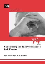 74 -Samenvatting van de portfolio-analyse bedrijfssteun - IWT