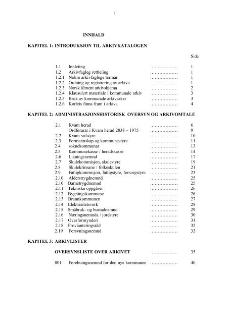 Utdrag frÃ¥ arkivkatalogen i PDF-format side 1-50 - Interkommunalt ...