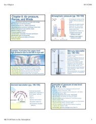 Chapter 8: Air pressure, Forces, and Winds - Ahlquist Web