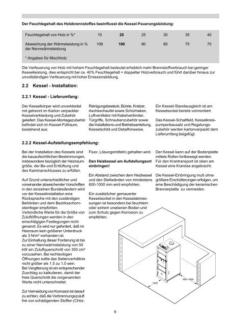 Installations-und Betriebsanweisung FOKUS TURBO 2000 Holz ...