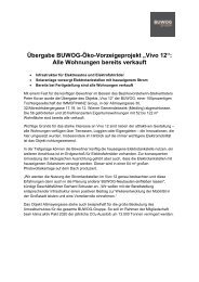 Übergabe BUWOG-Öko-Vorzeigeprojekt „Vivo 12“: Alle Wohnungen ...