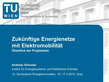 Ing. Andreas Schuster - Institut für Energiesysteme und elektrische ...
