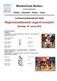 Musikschule Borken Regionalwettbewerb Jugend musiziert