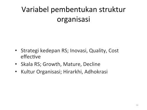 Pengantar Struktur Organisasi - Manajemen Rumah Sakit PKMK UGM