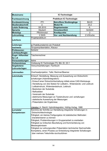 Informatik 2 - Hochschule Regensburg