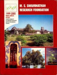 Sub Programme Area 102 - M. S. Swaminathan Research Foundation