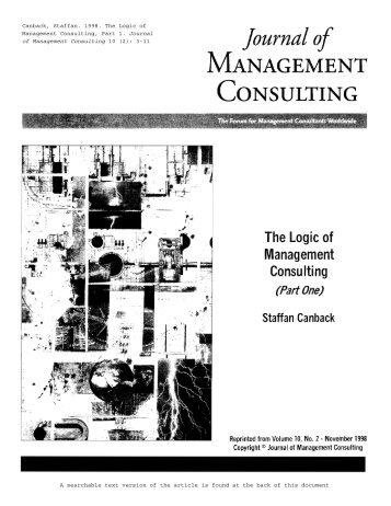 The logic of management consulting, parts 1 and 2
