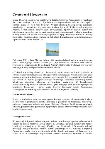 Czyste rzeki i środowisko - PWiK Dąbrowa Górnicza