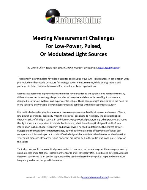 Meeting Measurement Challenges For Low-Power, Pulsed, Or ...