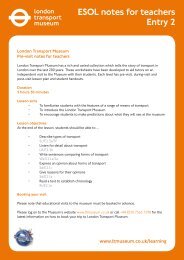 ESOL notes for teachers Entry 2 - London Transport Museum