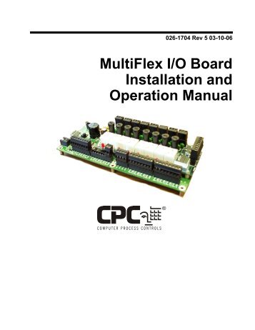 MultiFlex I/O Board Installation and Operation Manual - icemeister.net