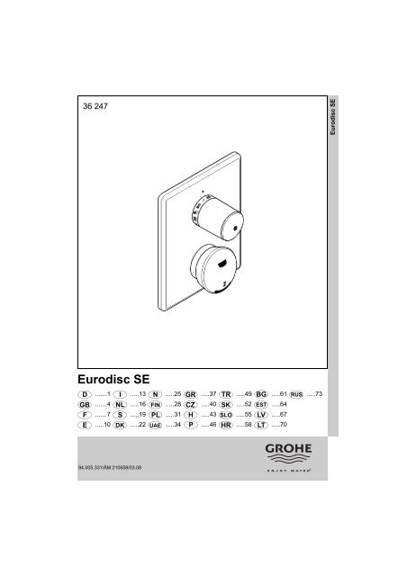 Eurodisc SE - GROHE Deutschland Vertriebs GmbH