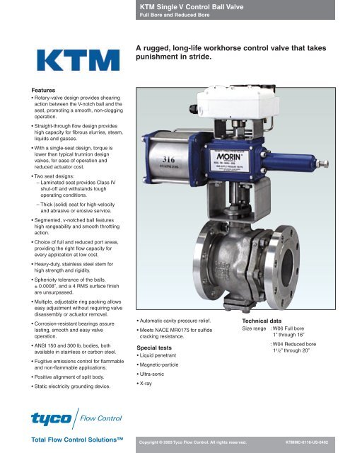 KTM Single V Port Control Valve - RM Headlee