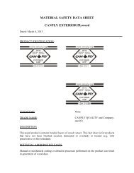 MATERIAL SAFETY DATA SHEET - Canadian Plywood Association