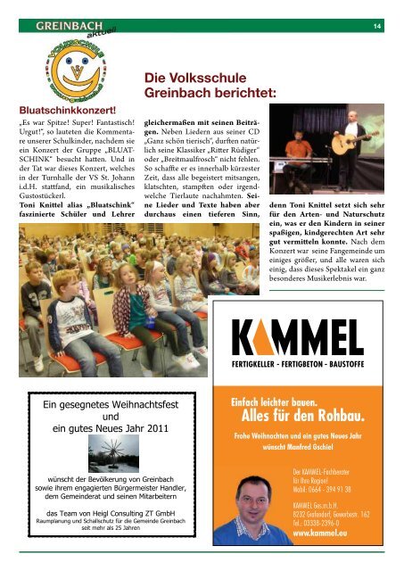 98. Folge / Dezember 2010 - Volksschule Greinbach